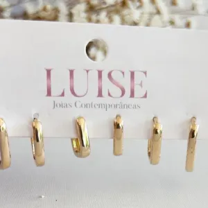 Brinco Trio Argola Lisa Oval