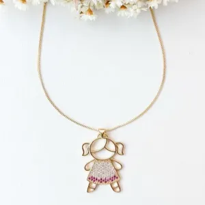 Colar Filho(a) Roupa Cravejada