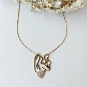 Colar Caricatura Mãe e Filho Cristal