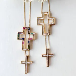 Colar Cruz Dupla Encaixe