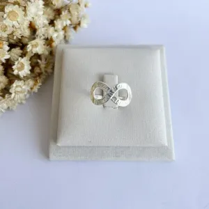 Anel Infinito com Escrita Prata