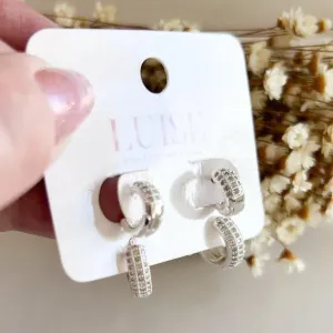 Brinco Argola Dupla c/ 3 Fileiras de Zirconias