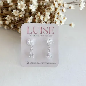 Brinco Duplo Zircônia Gotas