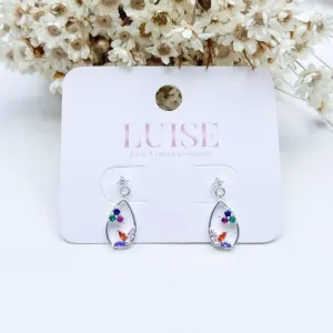 Brinco Gota com Zirconias Colors