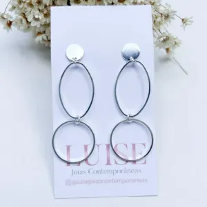 Brinco Pendente Dois Circulos