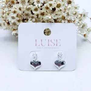 Brinco Pingente Coração e Zirconia