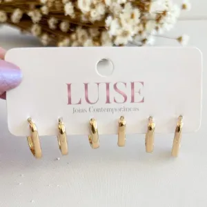 Brinco Trio Argola Lisa Oval