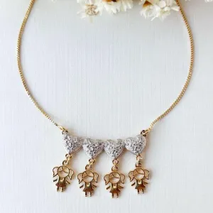 Colar Canga Com 4 Filhos(as) e Corações