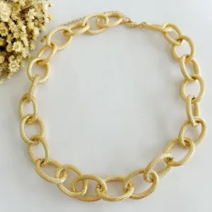 Colar Elos Ovais Diamantados