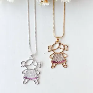 Colar Filho(a) Roupa Cravejada