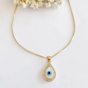 Colar Gota Olho Grego e Madrepérola