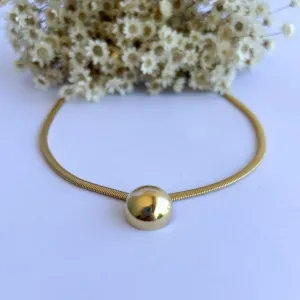 Colar Malha Roliça e 1/2 Esfera