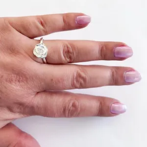 Anel Flor com Zirconia Grande