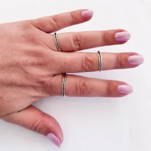 Anel 1/2 Aliança Negra