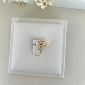 Brinco Piercing Coroa Cravejada