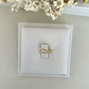 Brinco Piercing Duas Tiras Cravejadas