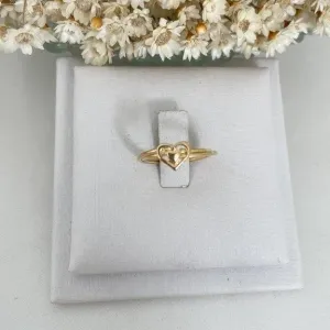 Anel Infantil / Falange Coração Vazado