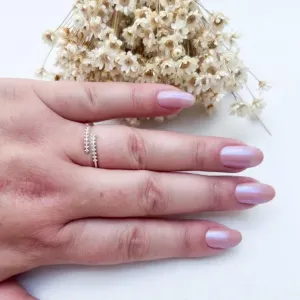 Anel Duas Fileiras Microzirconias