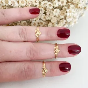 Anel Infantil / Falange Coração Vazado