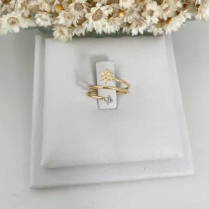 Anel Infantil / Falange Encontro Flor e Zirconia