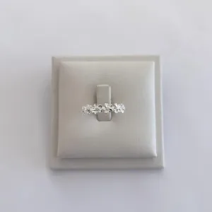 Anel Sequencia Floral Prata