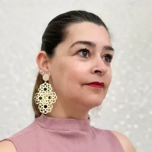 Brinco Arabesco Base Martelada Redonda