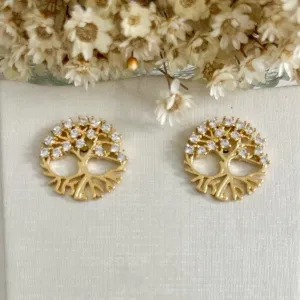 Brinco Arvore da Vida Cravejado Grande