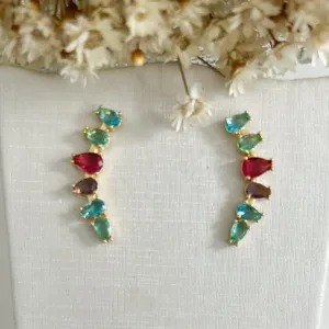 Brinco Ear Cuff Gotas Colors