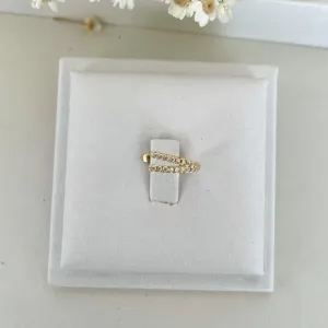 Brinco Piercing Duas Tiras Cravejadas