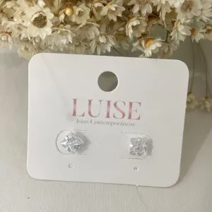 Brinco Ponto de Luz Quadrado 6x6 Prata