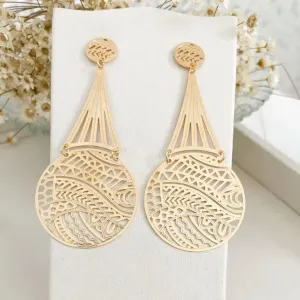 Brinco Tela Bordada Redondo