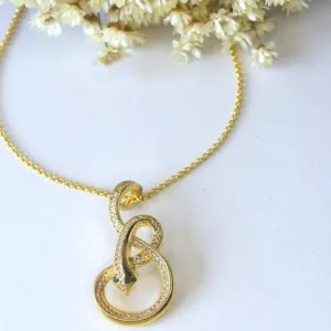 Colar Serpente com Olho Verde