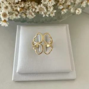 Anel Quatro Corações Grandes