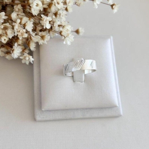 Anel Aliança Riscada e Fosca