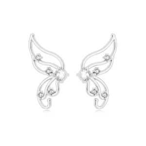 Brinco Asa de Borboleta com Zirconias