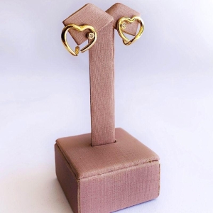 Brinco Coração Aberto com Zirconia