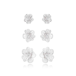 Brinco Flor c/ Detalhes Fios e Zirconias