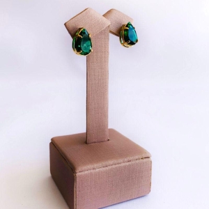 Brinco Gota Verde Esmeralda