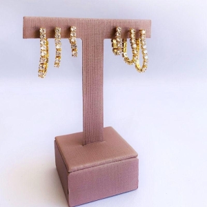 Brinco Trio Riviera Cristal na Tarraxa