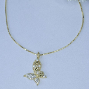 Colar Borboleta Cravejada