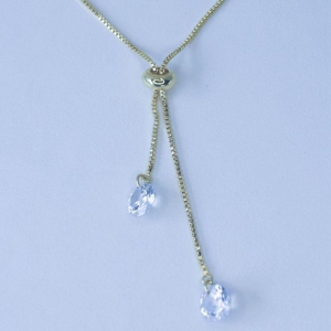 Colar Gravata com Cristais