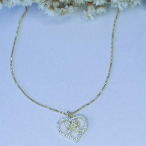 Colar Namorados com Moldura Coração