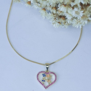 Colar Namorados com Moldura Coração