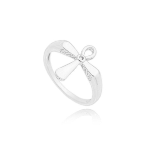 Anel Cruz Zirconia ao Centro Prata