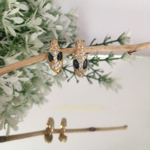 Brinco Argola Cobra Olho AZul