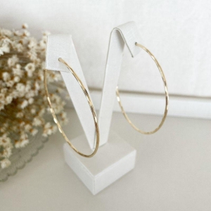 Brinco Argola Diamantada 7cm