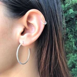 Brinco Argola Lisa 3cm Prata