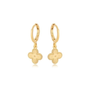 Brinco Argola Trevo Chapa Ouro