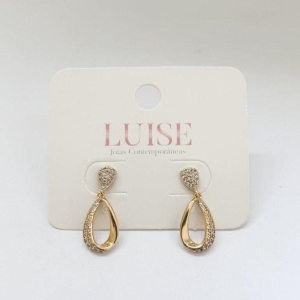 Brinco Gota Cravejada Ouro