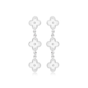 Brinco Pendente Trevos Prata